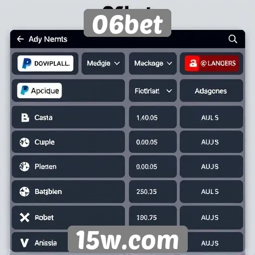 Exploração dos métodos de pagamento no 06bet